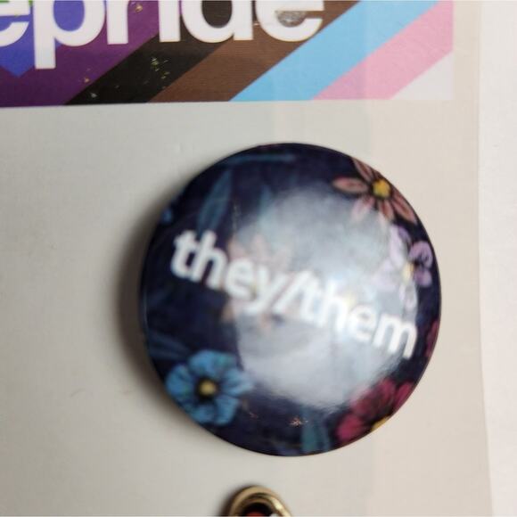 Pride Pins Set/4 Take Pride Pins New Pride Community Violet Pansies Calamus - Picture 5 of 8